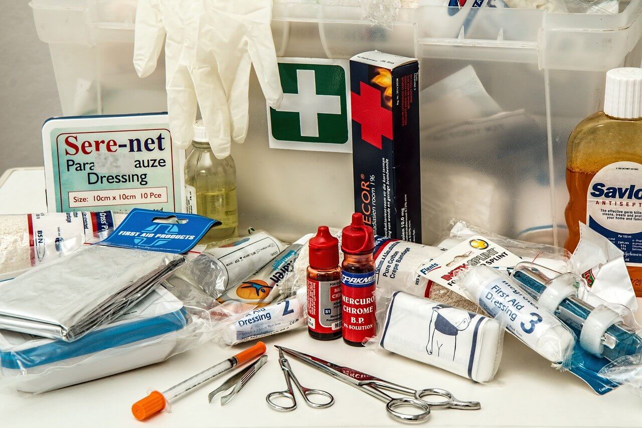 essential safety items include a first aid kit